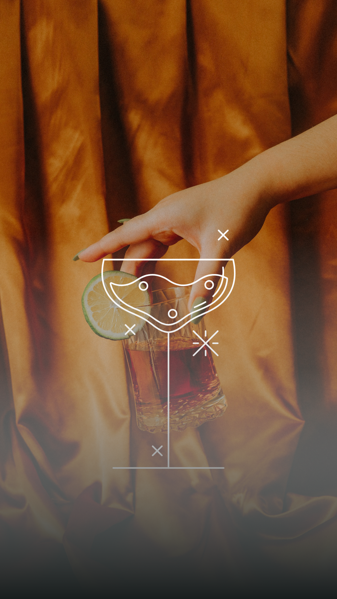 Orange and White Minimalist Cocktail Ingredients Instagram Story